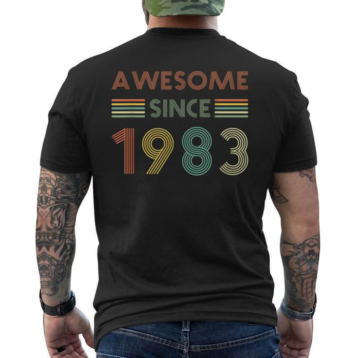 Awesome Since 1983 40Th Birthday 40 Years Old Vintage Retro Men's Back Print T-shirt