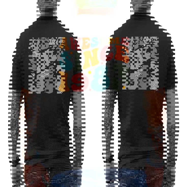 Awesome Since 1983 40Th Birthday Retro Born In 1983 Men's Back Print T-shirt