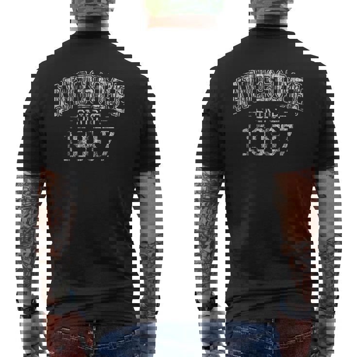 Awesome Since 1987 Vintage Style Born In 1987 Birthday Men's Back Print T-shirt