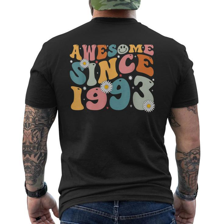 Awesome Since 1993 30Th Birthday Retro Born In 1993 Men's Back Print T-shirt