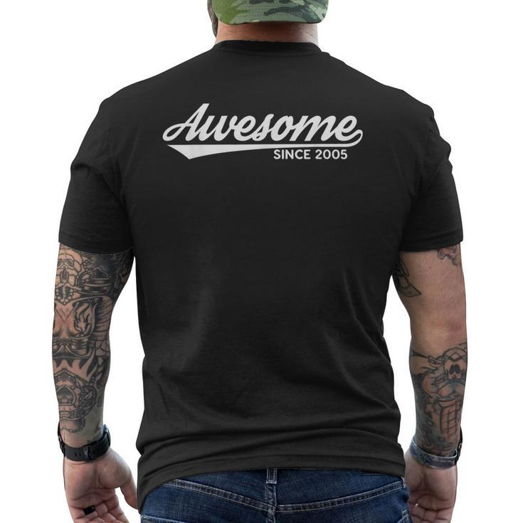 Awesome Since 2005 Vintage 18Th Birthday Turning 18 Year Old Men's T-shirt Back Print