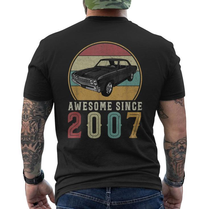 Awesome Since 2007 16 Years Old 16Th Birthday For Car Lover Men's Back Print T-shirt