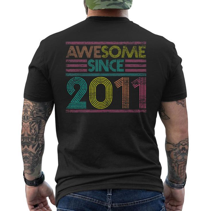 Awesome Since 2011 11Th Birthday 11 Years Old Men's Back Print T-shirt