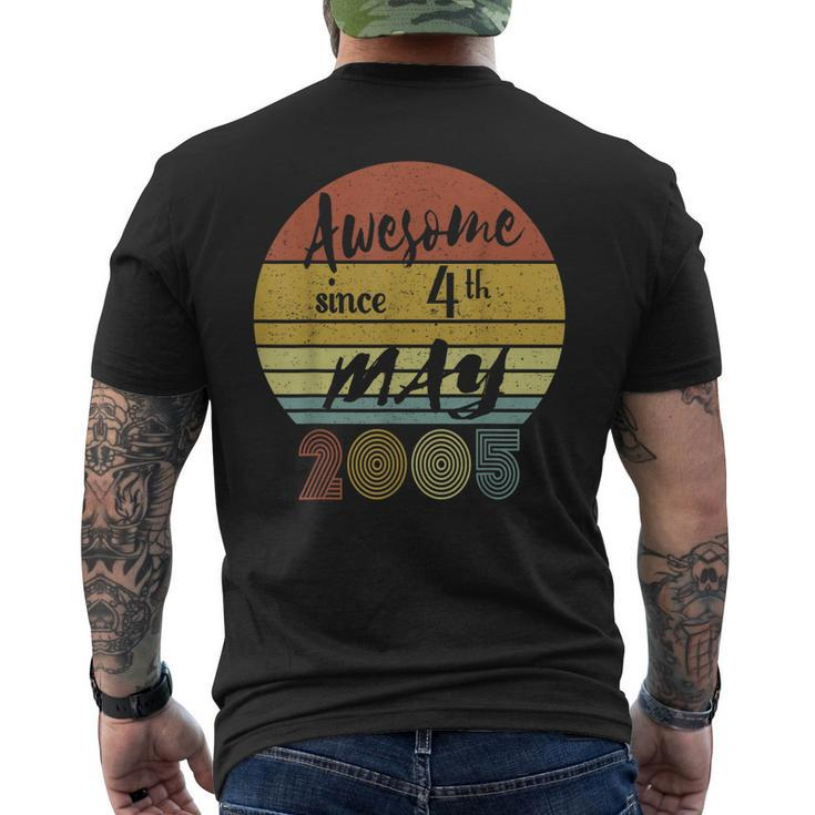 Awesome Since 4Th May 2005 Vintage Retro Birthday Men's T-shirt Back Print