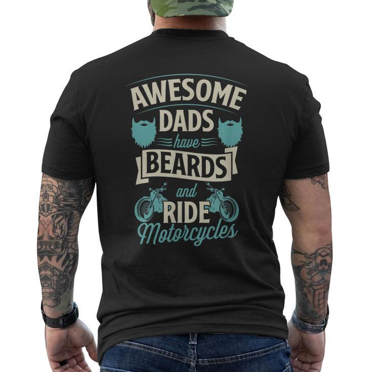 Awesome Dads Have Beards And Ride Motorcycles Best Biker Dad Men's Back Print T-shirt