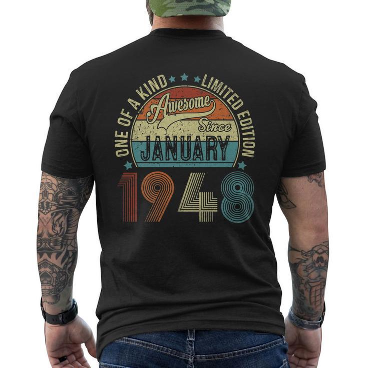 Awesome Since January 1948 75 Year Old 75Th Birthday Men's T-shirt Back Print