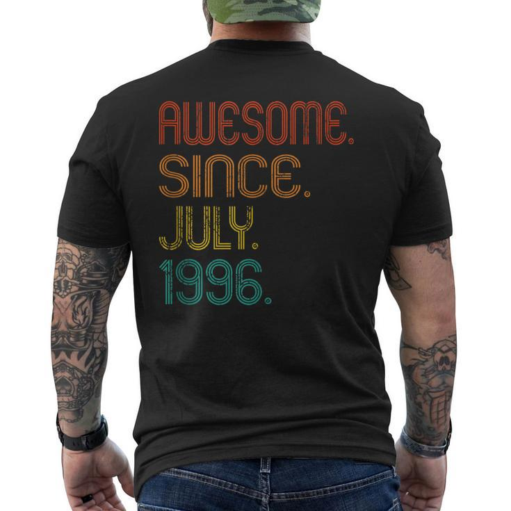 Awesome Since July 1996 27Th Birthday 27 Years Old Vintage Men's T-shirt Back Print
