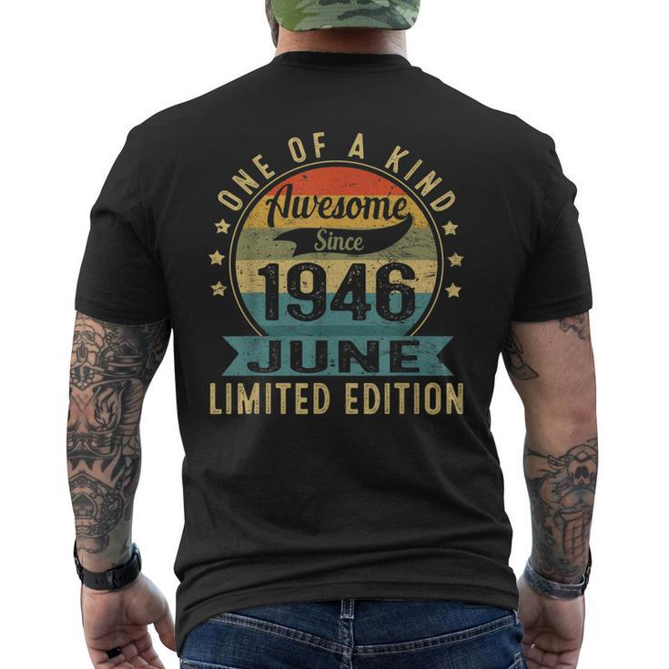 Awesome Since June 1946 Vintage 77Th Birthday 77 Year Old Men's Back Print T-shirt