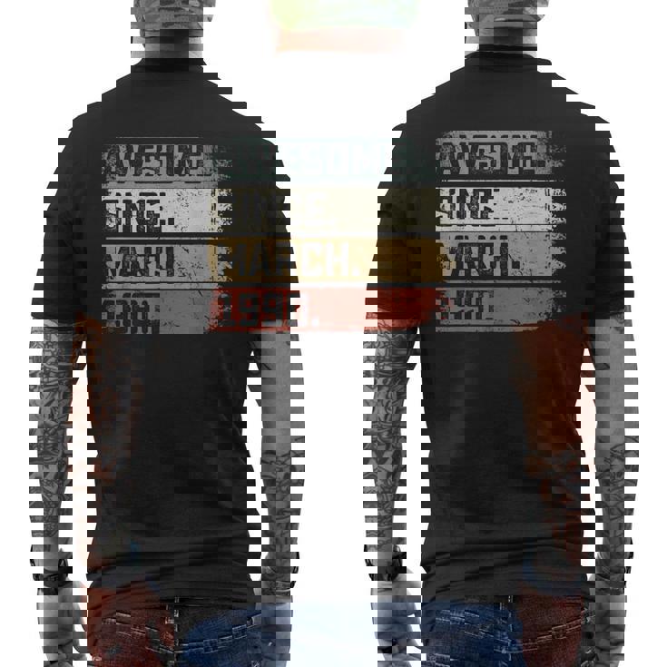 Awesome Since March 1990 33 Years Old 33Rd Birthday Men's Back Print T-shirt