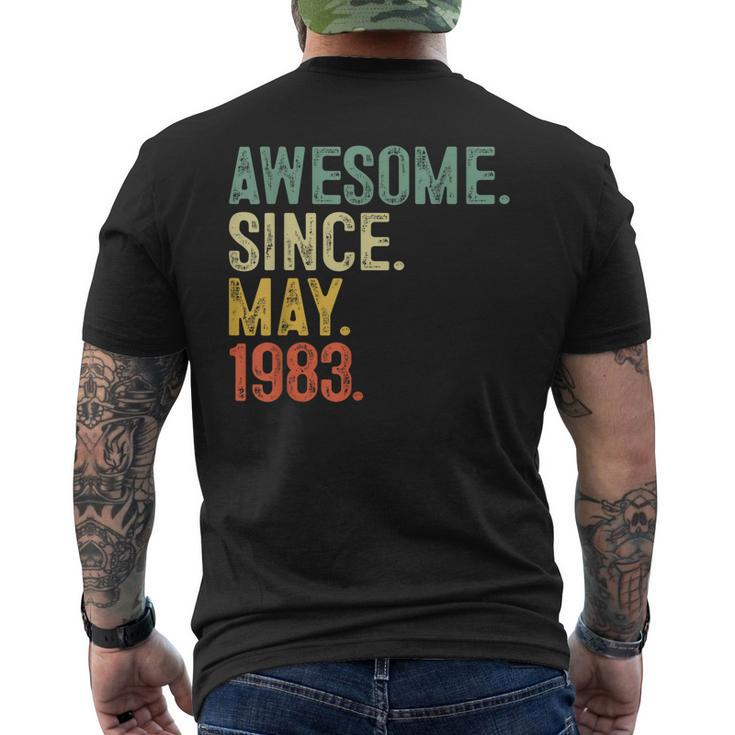 Awesome Since May 1983 40 Years Old 40Th Birthday Men's Back Print T-shirt