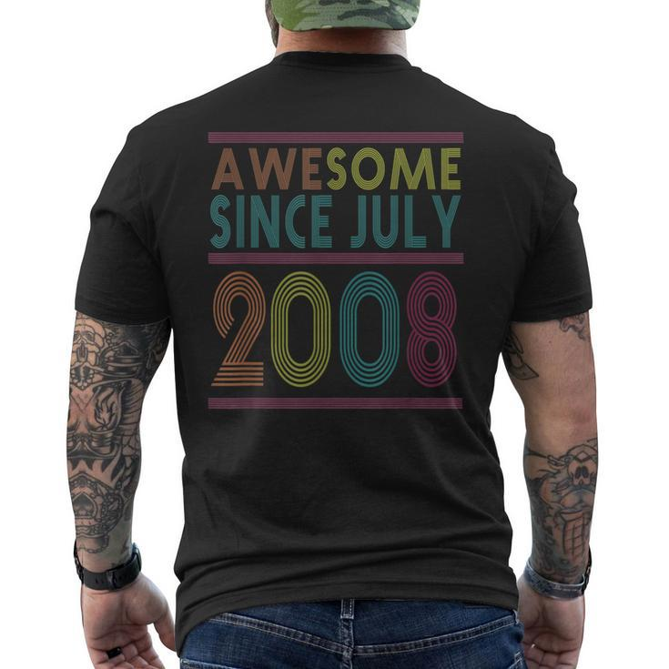 Awesome Since July 2008 Vintage Retro Birthday Mens Back Print T-shirt