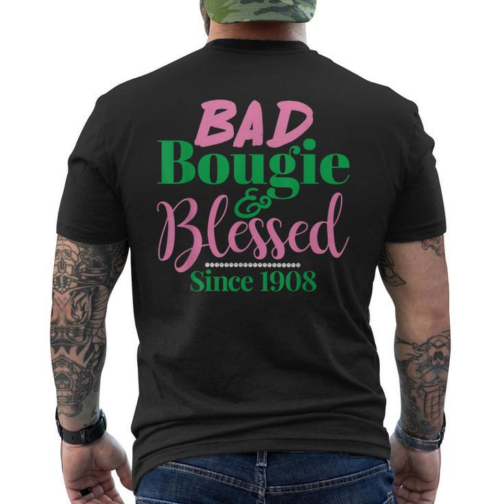 Bad Bougie & Blessed 1908 With 20 Pearls Men's Back Print T-shirt