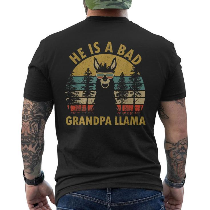 He Is A Bad Grandpa Llama T Ideas Men's Back Print T-shirt