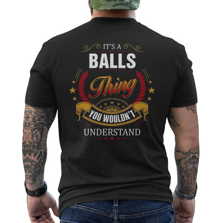 Balls Family Crest Balls Balls Clothing Balls T Balls T For The Balls Men's T-shirt Back Print