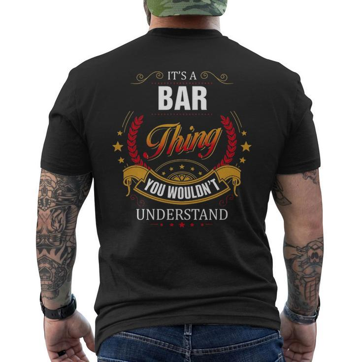 Bar Family Crest Bar Bar Clothing Bar T Bar T For The Bar Men's T-shirt Back Print