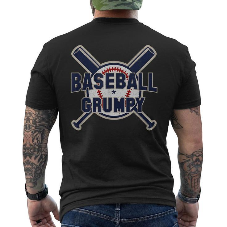 Baseball Grumpy Softball Papa Funny Fathers Day Gift Grandpa Mens Back Print T-shirt