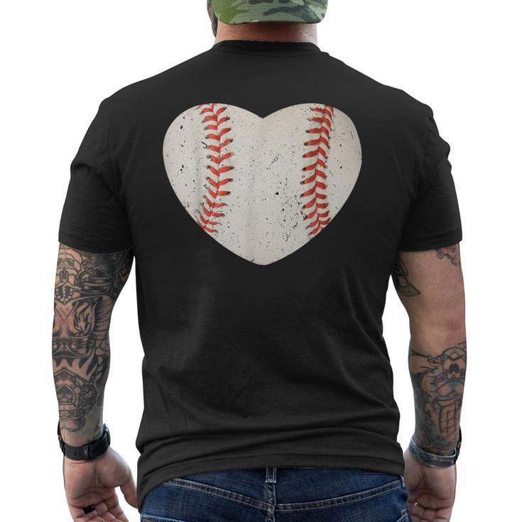 Baseball Heart Cute Mom Dad Softball Mothers Day Sports Day Mens Back Print T-shirt