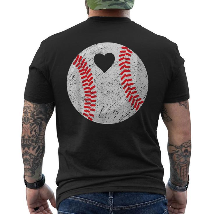 Baseball Heart Mom Dad Men Women Men's Back Print T-shirt