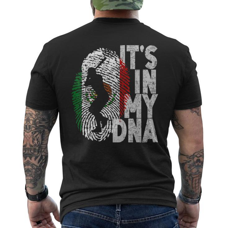 Baseball Mexican Its In My Dna Hispanic Flag Fingerprint Men's T-shirt Back Print