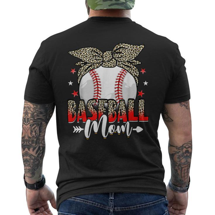 Baseball Mom Life Game Day Leopard Cute Men's Back Print T-shirt