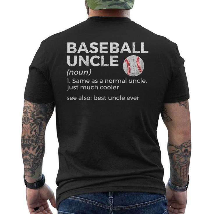 Baseball Uncle Definition Best Uncle Ever Mens Back Print T-shirt