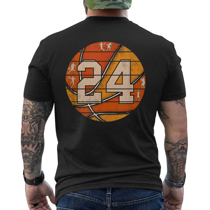 Basketball Number 24 Jersey Love Basketball Player Vintage Men's T-shirt Back Print