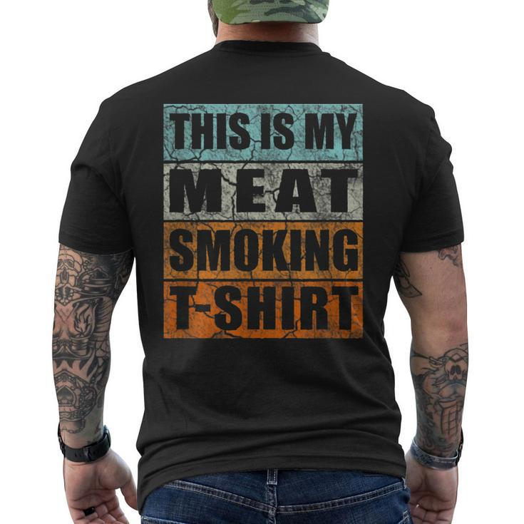 Bbq Smoker Themed Retro - Vintage My Meat Smoking Men's Back Print T-shirt