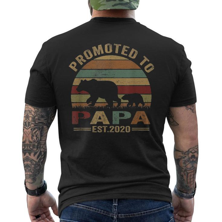 Mens Bear Promoted To Papa Est 2021 Vintage Fathers Day Men's T-shirt Back Print