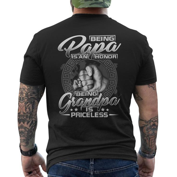 Being A Papa Is An Honor Being A Grandpa Is Priceless Gift For Mens Mens Back Print T-shirt