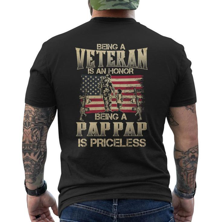 Being A Veteran Is An Honor Being A Pap Pap Is Priceless Mens Back Print T-shirt