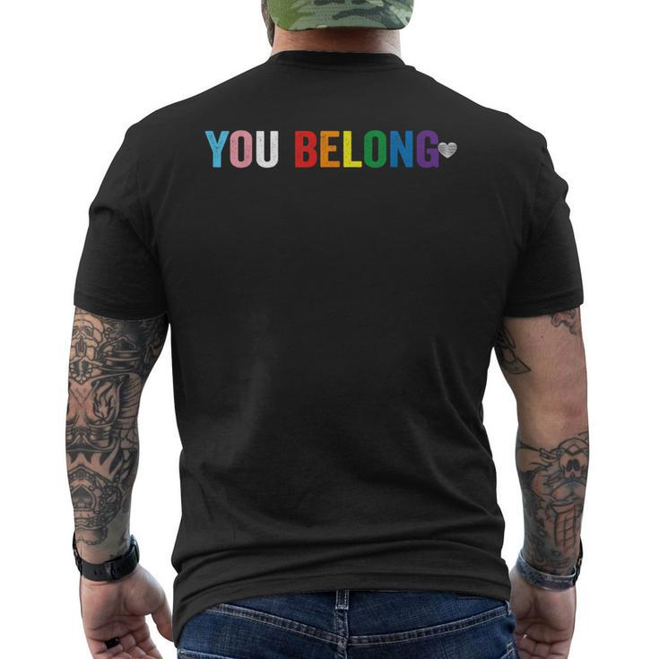 You Belong Gay Pride Lgbt Support And Respect Transgender Men's Back Print T-shirt