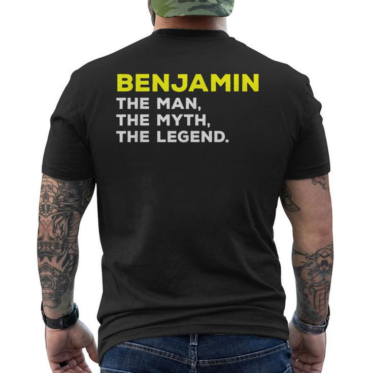 Benjamin The Man Myth Legend Funny Name  Men Boys Mens Back Print T-shirt