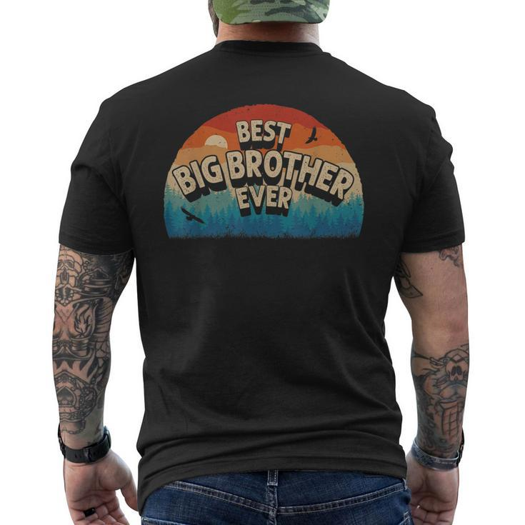 Best Big Brother Ever Men Retro Vintage Sunset Decor Brother Mens Back Print T-shirt
