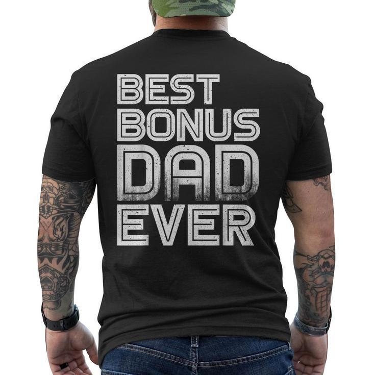 Best Bonus Dad Ever Retro Idea Men's Back Print T-shirt
