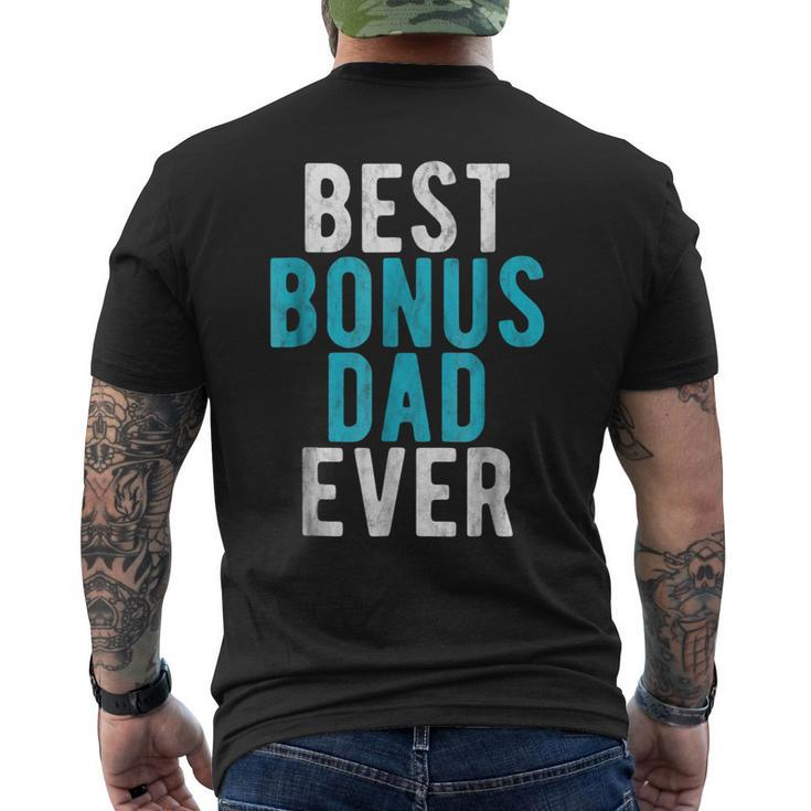 Best Bonus Dad Ever Step Dad Fathers Day Men's Back Print T-shirt