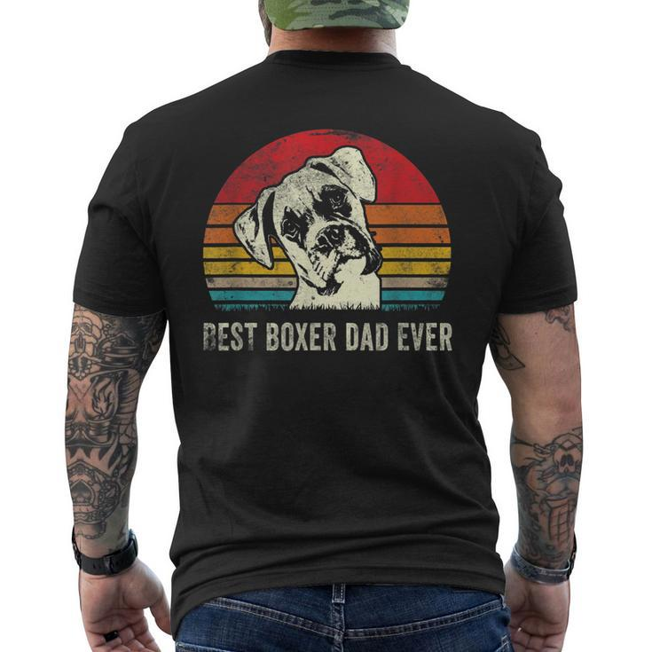 Mens Best Boxer Dad Ever Boxer Dog Dad Fathers Day Men's T-shirt Back Print