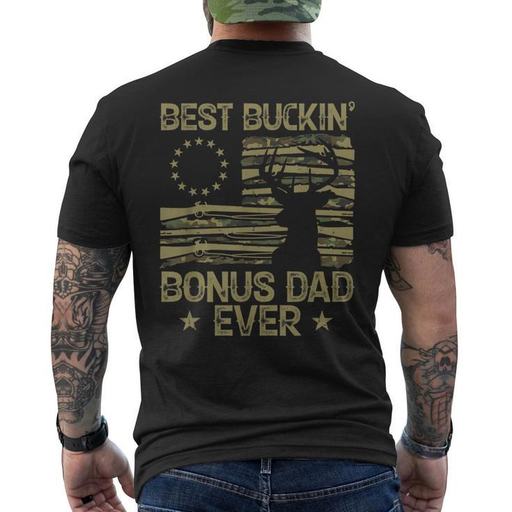 Best Buckin Bonus Dad Ever T  Gun Camo Mens Back Print T-shirt