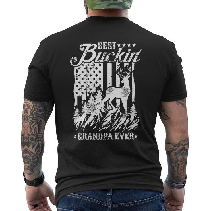Best Buckin Grandpa Ever Deer Hunting Fathers Day Men's Back Print T-shirt