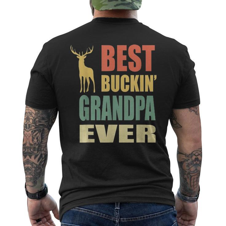 Best Buckin Grandpa Fathers Day Idea Vintage Deer Men's T-shirt Back Print