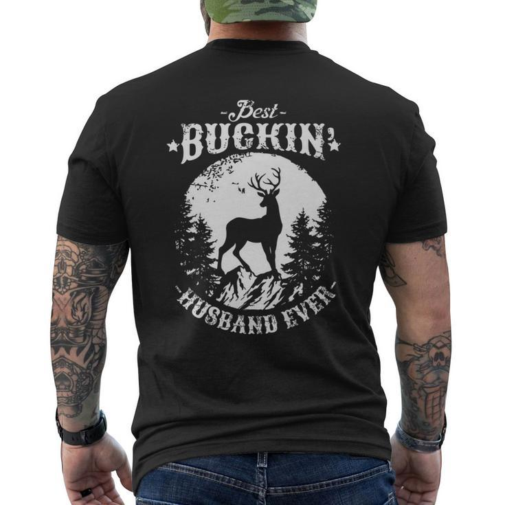 Best Buckin Husband Ever Deer Hunting Fathers Day Men's Back Print T-shirt
