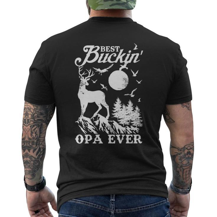 Best Buckin Opa Ever Deer Hunting Fathers Day Men's Back Print T-shirt