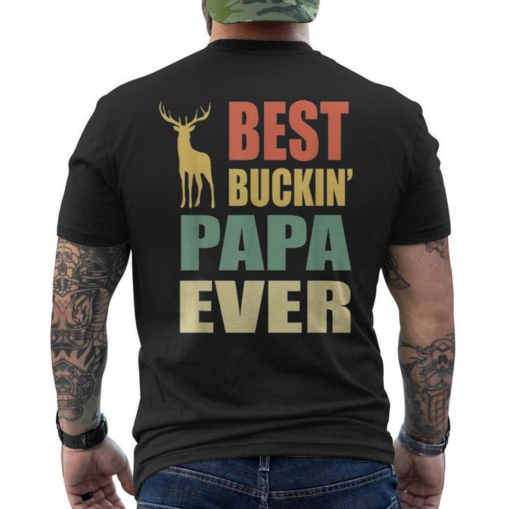 Best Buckin Papa Ever Fathers Day Vintage Deer Men's T-shirt Back Print