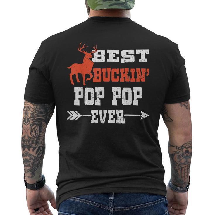 Best Buckin Pop Pop Ever Deer Hunting Bucking Father Men's Back Print T-shirt