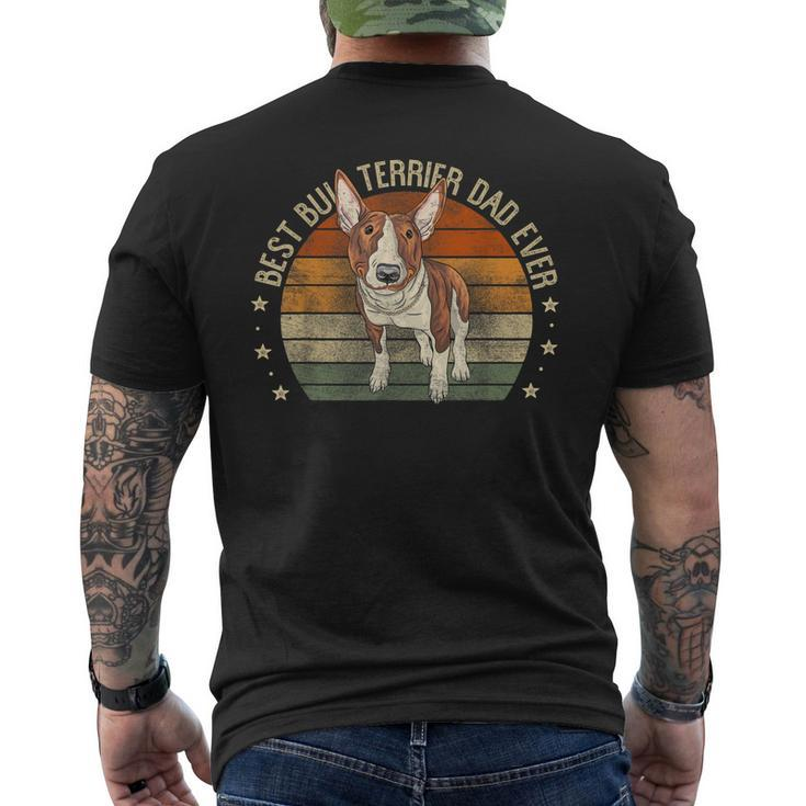 Best Bull Terrier Dad Ever Retro Bull Terrier Dog Daddy Men's Back Print T-shirt