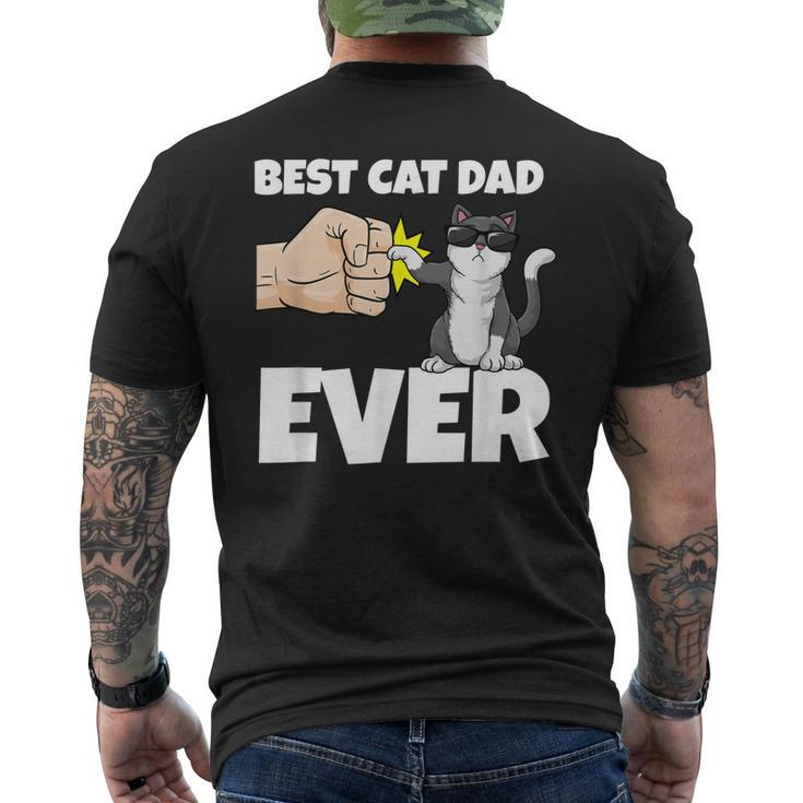 Best Cat Dad Ever I Cat Father Kitten Fist Bump Men's Back Print T-shirt
