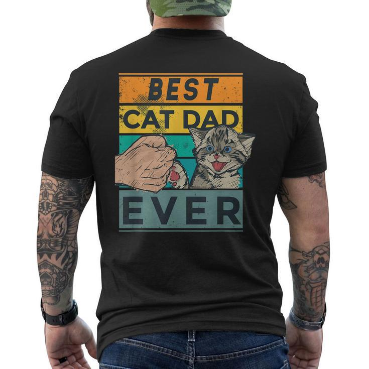 Best Cat Dad Ever Fathers Day Daddy Father Sayings Men's Back Print T-shirt