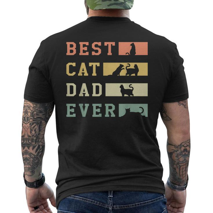 Best Cat Dad Ever Fathers Day Papa Paw Love Kitten Meow Men's Back Print T-shirt
