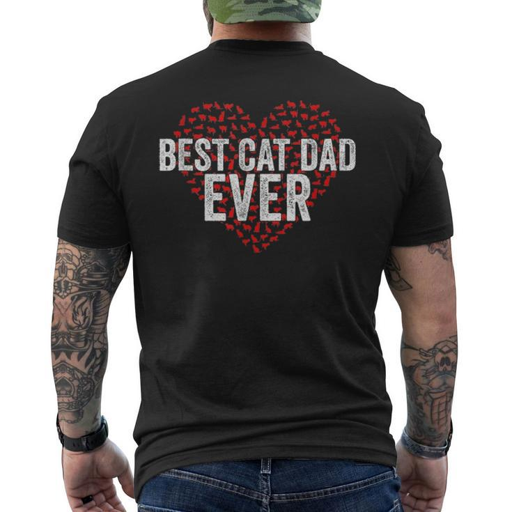 Best Cat Dad Ever Cat Heart Love Cats Fathers Day Men's T-shirt Back Print