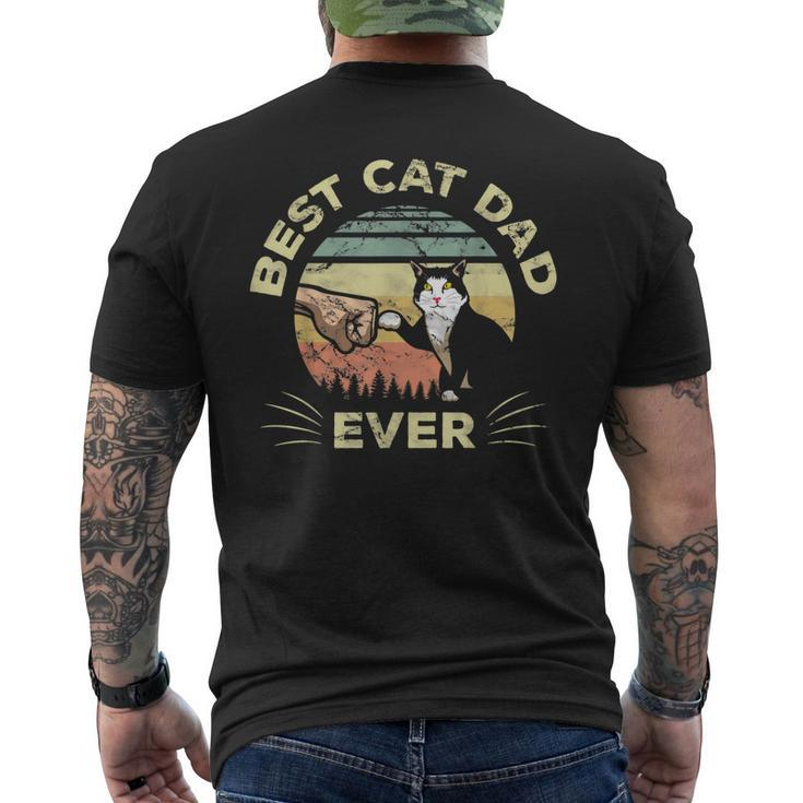 Best Cat Dad Ever Kitten Fist Bump Cute Pet Owner Father Men's Back Print T-shirt