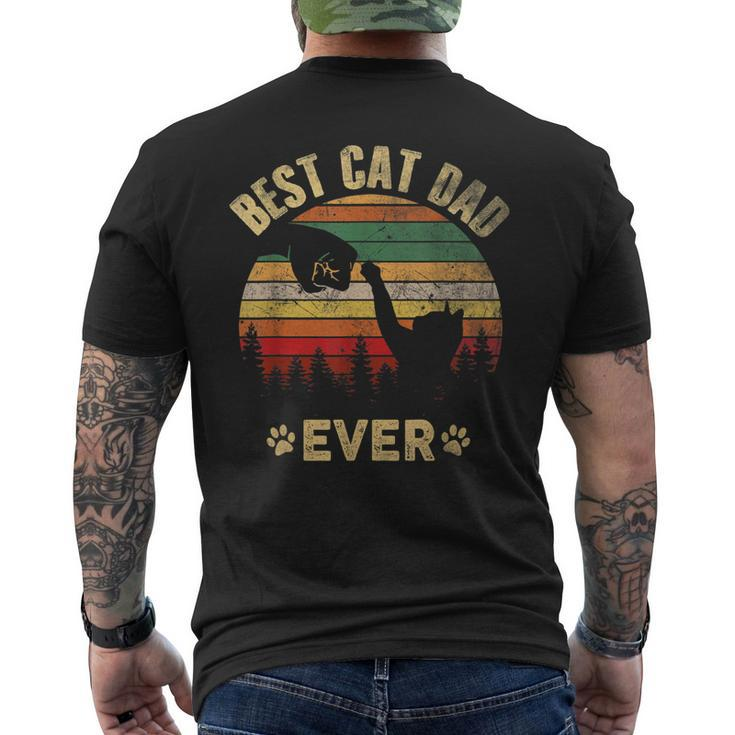 Best Cat Dad Ever Cat Lover Fathers Day Vintage Men's T-shirt Back Print